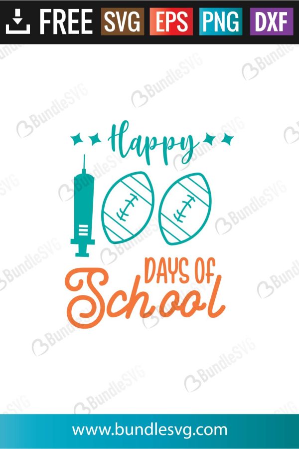 Happy 100 Days Of Football SVG
