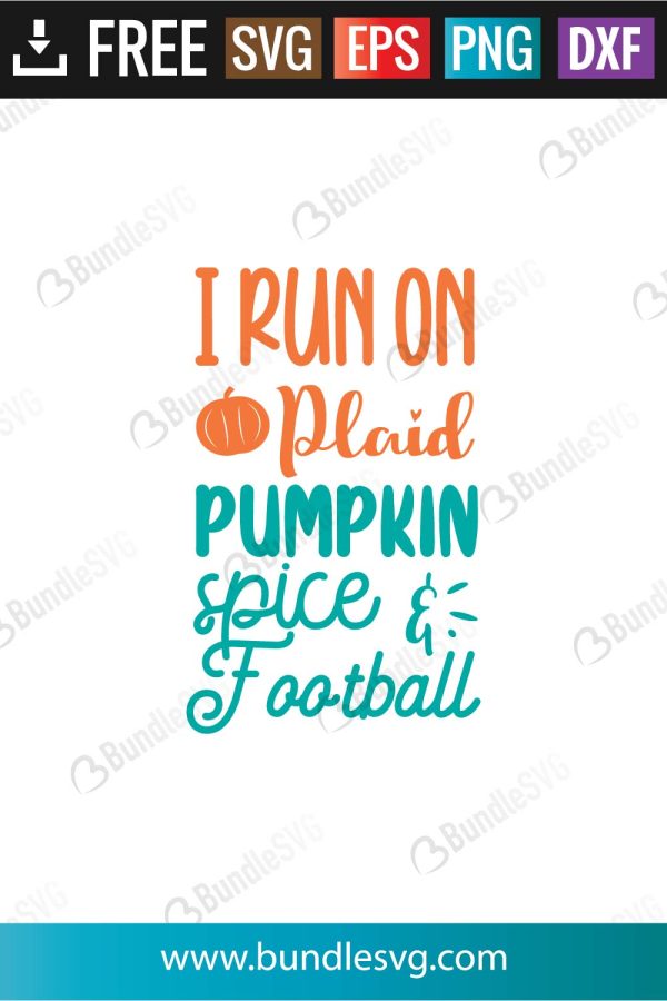 I Run On Plaid Pumpkin Spice Football SVG