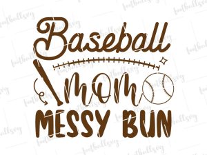 Baseball Mom Messy Bun Svg